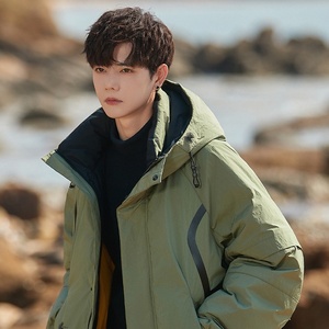 2025 <span class=keywords><strong>Imai</strong></span> chaqueta de invierno para hombre Unisex elegante abrigo de estudiante capucha marca de moda ropa de trabajo gruesa Casual de talla grande Logo estampado - Product Image 3