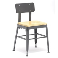 Ensemble table et chaises de restaurant industriel pour restauration rapide, structure métallique, plateau en bois, mobilier de salle à manger pour café, hôtel, cuisine, espace repas