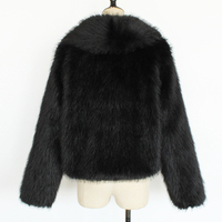 Manteau d'hiver élégant en fausse fourrure pour femme, noir, à revers, veste courte moelleuse, manteaux chics et chauds, mode 2026