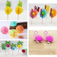 Yi Ji Kai Creative Mini Art Jetable Bambou Cure-Dents Papier Parapluie Drapeau pour Cocktail Fruits Gâteau Pâtisserie Plat Froid Décoration