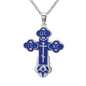 Collier en acier inoxydable avec croix orthodoxe pour femmes, croix russe IC XC <span class=keywords><strong>NIKA</strong></span>, pendentif médaillon Jésus-Christ - Product Image 2