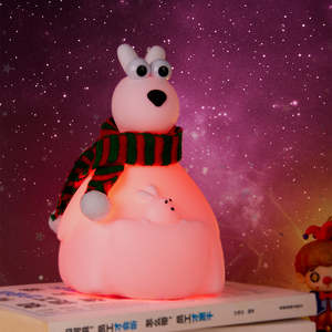 Lámpara de noche de silicona con forma de canguro, pequeña y adorable, para la habitación de bebés y niños, suave, recargable por USB, con logotipo personalizado, luz LED. - Product Image 1