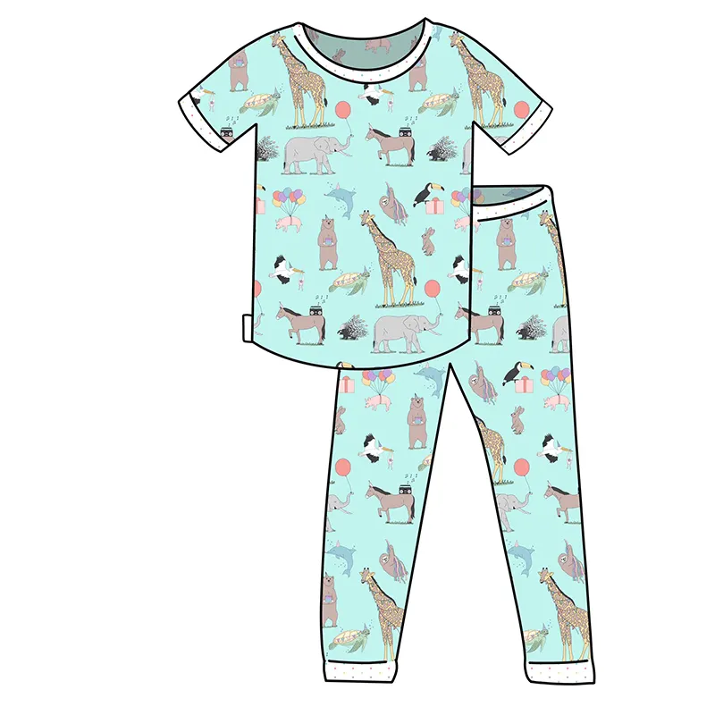 Sustainable kids pajama set organic bamboo children pajamas eco friendly children's pajamas wholesale