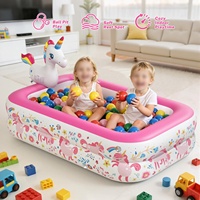 Piscine gonflable pour enfants avec auvent pare-soleil, arroseur licorne, pour jeux aquatiques en extérieur dans la cour