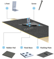Yuens OEM Shingled panel surya aspal L kaki berkedip Kit atap Shingle aspal sistem pemasangan solar rak Flash Kit