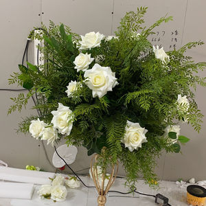 QSLH Ti477 boda pasillo <span class=keywords><strong>camino</strong></span> plomo Floral Mesa centros de mesa con Pvc verde flor bola <span class=keywords><strong>para</strong></span> fiesta escenario decoración Props - Product Image 1