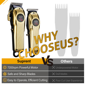 नए उत्पाद हॉट बिक्री पेशेवर पुरुषों की दाढ़ी ट्रिमर के नेतृत्व में कम शोर कॉर्ड कॉर्लेस इलेक्ट्रिक बार्बर हेयर क्लिपर्स - Product Image 4