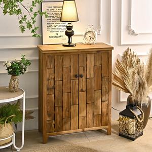 ตู้เก็บรองเท้าไม้เนื้อแข็งสไตล์เรียบง่าย พร้อมดีไซน์ตกแต่งสำหรับห้องนั่งเล่น ทางเข้าบ้าน โรงแรม และอพาร์ตเมนต์ - เฟอร์นิเจอร์ที่ทนทาน - Product Image 2