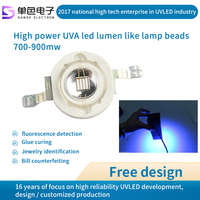 Diode LED UV 365/385/395/405nm UVA 405nm 3W 500mA, source de lumière pour le durcissement d'encre violette, machine de séchage des ongles, certifiée CE