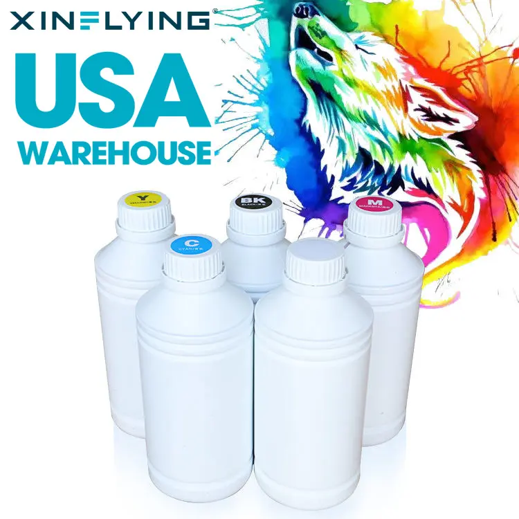 Xin fliegende heiße Verkauf dtf Tinte 1000ml für epson pro colored dtf Pigment tinte Premium CMYKW weiße Tinte Zirkulation fluor zierend