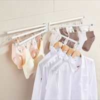Séchoir mural moderne en acier inoxydable pour balcon, pliable, pour vêtements et chaussettes