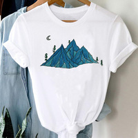 T-shirt tendance pour femme, style années 90, manches courtes, motif imprimé, design personnalisé, dessin animé de fille de tennis