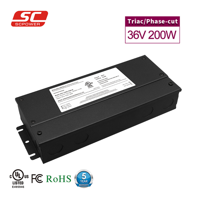 Factory Direct Sale Junction Box UL Class 2 Hardwire Power Supply 110V 277V AC 200W 12V 5 Years Warranty LED Driver