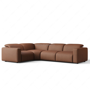 Sillón Reclinable Modular de Cuero FERLY, Seccional en Forma de L de 4 Piezas para Muebles de Sala de Estar - Product Image 3