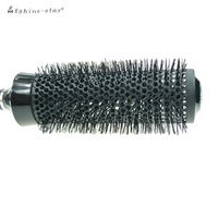 Logo personnalisé d'une seule pièce poignée baril plus long brosse à cheveux ronde professionnelle en nylon