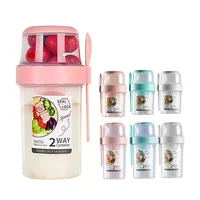 1L Portable Salad Cup with Fork Breakfast Salad Bowl School Lunch Box Food  Container Salad Shaker Yogurt Oatmeal Cereal Milk Cup