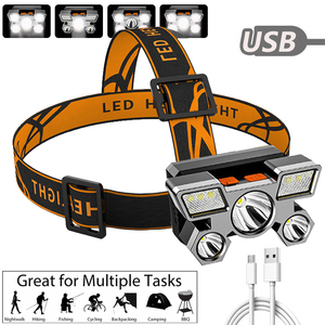 Powerful <b>Rechargeable</b> Head Flashlight for Fishing <b>Led</b> Headlamp Camping Headlights Hunting Torch Hiking Front <b>Lanterns</b> - Product Image 3