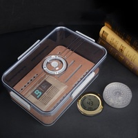 Nouvelle cave à cigares réutilisable étanche à l'humidité grand Volume en plastique pour animaux de compagnie étui à cigares de voyage Date mémoire Transparent boîte à cigares transparente