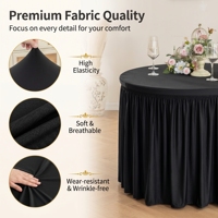 Taplak Meja Elastis Minimalis Bulat Warna Solid Bahan Sutra Susu untuk Acara Pernikahan Luar Ruangan Grosir
