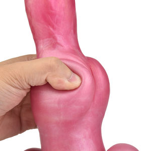 Женский реалистичный волчий узел, мягкий вибрационный фаллоимитатор, искусственный большой пенис, растяжка, натягивание, секс-игрушки, анальная вагинальная мастурбация - Product Image 5