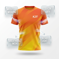T-shirt de sport en polyester tricoté sur mesure OEM, coupe classique, pour marathon, course à pied, gym, sublimation, pour hommes