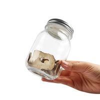 Klassieke voedselveilige vierkante glazen weckpot met standaard opening en zilveren plastic/blikken deksel 16oz 14oz 480ml 500ml