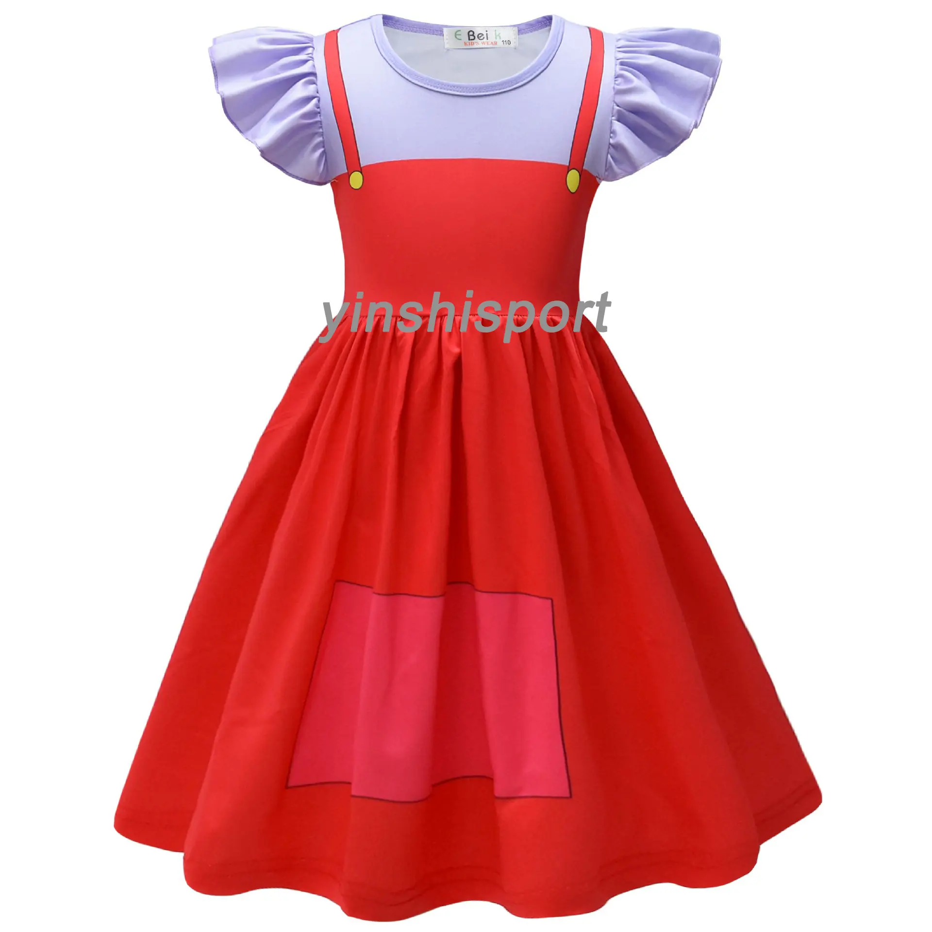 Cosplay de desenho animado adorável fingir jogar brinquedo vestido de manga curta para festa fantasia de menina presente por atacado