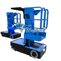 Plateforme élévatrice à panier Wanlift 3m 5m autopropulsée, pickeur de commandes, mât simple, élévateur électrique de travail