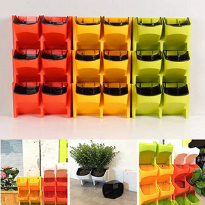 Jardinière verticale empilable en résine pour mur, pot mural auto-arrosant pour fraises et fleurs - Product Image 3