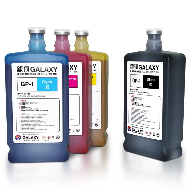 Tinta solvente para galaxy dx5 eco, novo estilo de 1 litro/garrafa, tinta eco-solvente para dx5 dx7 tx800 xp600, impressora eco-solvente, jato de tinta