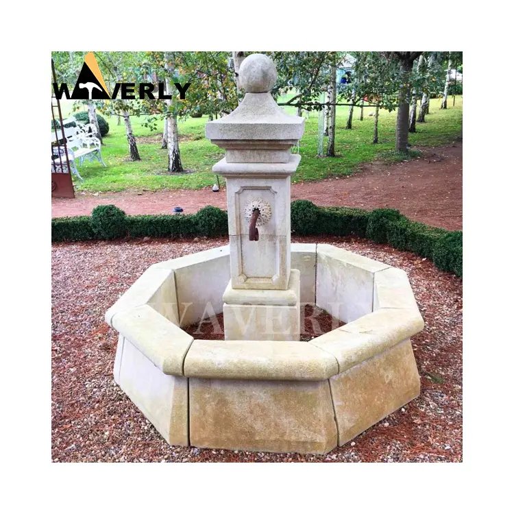 Изготовленный на заказ каменный садовый продукт декоративный античный французский Сельский известняк фонтан мраморные садовые фонтаны для продажи