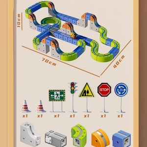 Pistas de Carreras de Plástico, Material Ecológico, Escala 1:4, Pista de Ensamblaje DIY para Niños, Rompecabezas Infantil, Succión Magnética Eléctrica de Alta Potencia - Product Image 3