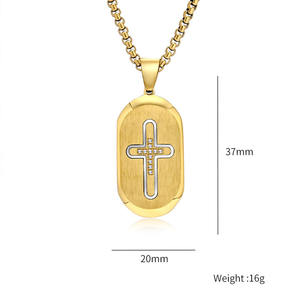Cross Round Head Religious Protestant Christian Waterproof Tarnish Free <b>Stainless</b> <b>Steel</b> Jewelry Pendants Necklaces for <b>Men</b> Male - Product Image 1
