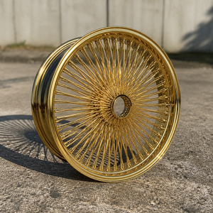 Jantes à rayons 13-<span class=keywords><strong>15</strong></span> pouces Or Chrome Style Dayton 4 trous Low <span class=keywords><strong>Rider</strong></span> ODM Vente en gros - Product Image 1