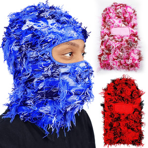 Cagoule tricotée effet vieilli, douce, à un trou, cache-visage pour soirée, <span class=keywords><strong>masque</strong></span> de ski, couvre-chef chaud d'extérieur, streetwear - Product Image 1