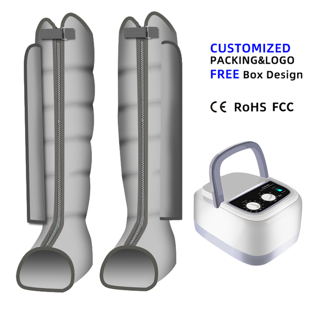 Wireless 6-Chamber Health Care Intermittent Pneumatic Sequential Compression Device with 12 Modes ABS+TPU Material