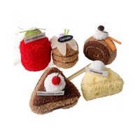 Ensemble de jouets en peluche en coton sur le thème des aliments, mignons desserts en peluche (Cupcake en velours rouge, Gâteau au chocolat, Fromage) pour la décoration