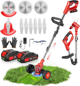 21V không dây điện Máy cắt cỏ vườn edger Trọng lượng nhẹ Weed wacker 3 lưỡi 2 pin pin Powered chuỗi Tông đơ cho - Product Image 1
