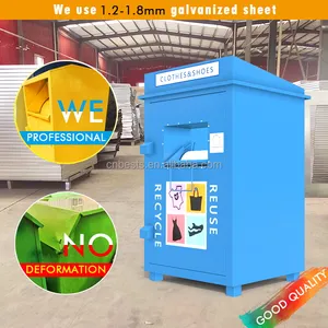Wholesale Very Low Price Good Design Clothing Donation Bin Large Metal Clothing Donation Drop Off Box