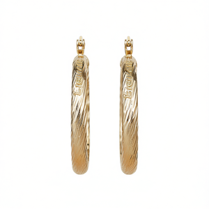 Lienne Boucles d'oreilles Golden Hoop en alliage de zinc, style classique, bijoux de mode unisexe E4430 - Product Image 1