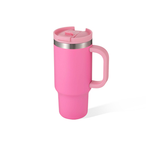 Yellow Stainless Steel Tumbler with Light Blue Lid and Handle Vacuum Insulated Travel <b>Mug</b> Minimalist Design 24 Hour <b>Thermal</b> Perf - Product Image 6