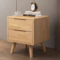 Lit double moderne en bois massif nordique avec rangement et veilleuse, ensemble de chambre de luxe, taille Queen/King, extensible