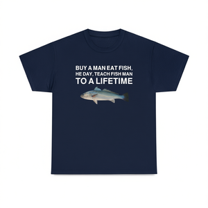 Camiseta con diseño de hombre comiendo pescado, camiseta divertida con meme, camiseta irónica y sarcástica - Product Image 1