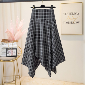 <span class=keywords><strong>Jupe</strong></span> midi trapèze d'été pour femme, motif écossais noir et <span class=keywords><strong>gris</strong></span>, design asymétrique, style décontracté, taille naturelle, petite <span class=keywords><strong>jupe</strong></span> écossaisée élégante - Product Image 4