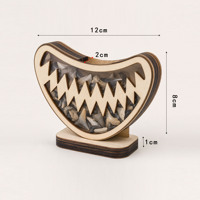 Boîte de rangement en bois pour dents de requin, présentoir de collection de spécimens fossiles, décoration de bureau souvenir marin.