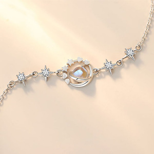 Pulsera de Plutón y Caronte de Plata de Ley 925 para niñas, colgante de estrella de lujo, regalo de cumpleaños para novia - Product Image 5