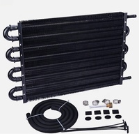 2 4 6 8 10 16Row Universal Remote Transmission Oil Cooler Auto Manual Radiator Converter Aluminium Kit OE 2468row2468 Baru 3