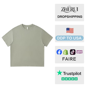 T-shirt unisexe en coton doux à col rond, coupe ample, 310g, fourni directement par l'usine - Product Image 2