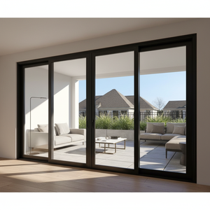 Sunnysky AAMA NFRC Design Moderno Vidro De Alumínio Deslizante Porta Do Pátio À Prova De Furacão À Prova De Som Para Uso De Casa Abertura Manual - Product Image 1