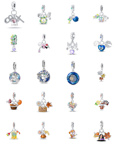 Nouvel ensemble d'accessoires DIY pour sac à main et bracelet perlé Lion, motif Fleur-<span class=keywords><strong>Feuille</strong></span> en Zircon Argenté, avec placage Or - Product Image 1